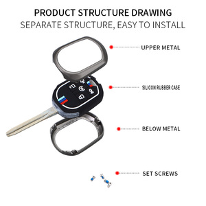 Custodia per Chiavi Auto in Lega di Zinco e Gel di Silice per <span class=keywords><strong>Ford</strong></span> 2011 2012 2013 EDGE EXPLORER, Portachiavi Plug-in, <span class=keywords><strong>Accessori</strong></span> per Borse - Product Image 5