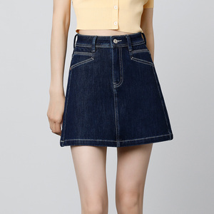 Bufa Jean Factory, venta al por mayor, Faldas vaqueras negras, Minifalda <span class=keywords><strong>vaquera</strong></span> de cintura alta personalizada a la moda para mujer - Product Image 3