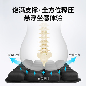 เบาะรองนั่งรถเข็นแบบเป่าลม TPU ยี่ห้อ JFT ขนาดเส้นผ่านศูนย์กลาง 5 ซม. สำหรับลดแรงกดและป้องกันแผลกดทับ ใช้ได้กับผู้สูงอายุและผู้พิการ - Product Image 3