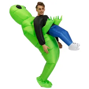 Atacado traje adulto-Fantasia adulto inflável alienígena verde, adulto, traje de festa temática inflável