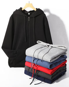 Fermeture éclair vers le haut hommes sweats à capuche logo personnalisé vestes polaires hiver chaud sweats à capuche vierges unisexe <span class=keywords><strong>pull</strong></span> hiver broderie vêtements - Product Image 4