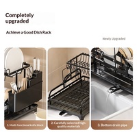 Égouttoir à vaisselle métallique détachable et antirouille, gain de place, pour comptoir de cuisine, solution de rangement pour bols, couverts et assiettes