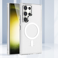 Étui de téléphone transparent de luxe avec bords magnétiques colorés pour Samsung Galaxy S26 S25 S24 S23 S22 Ultra A17 A37 A57 A16 A36 A56