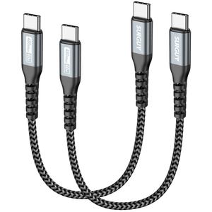 Cable USB C a USB C de nailon trenzado SUNGUY, 60W 3A, cable de datos de carga rápida, cable USB personalizado, cables USB tipo C - Product Image 1