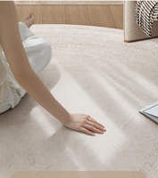 Tapis de salon en fausse fourrure de cachemire, design simple, style minimaliste, facile d'entretien, grande surface, tapis rond pour canapé et table basse