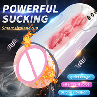 Masturbateur électrique masculin intelligent à commande vocale, étanche, entièrement automatique, vibrant, chauffant, avec godet, jouet sexuel pour adulte