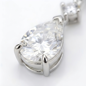 925 Sterling <b>Silver</b> Pear Cut Moissanite Rhodium Plated Trendy Dangle Water <b>Drop</b> <b>Earrings</b> for Women Wedding Gift - Product Image 3