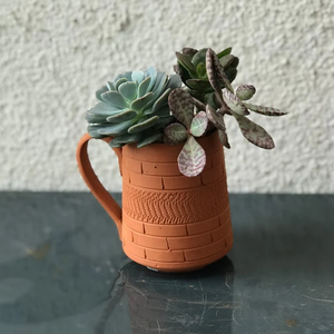 Juego de 4 Macetas de Terracota Hechas a Mano para Interiores y Exteriores, Balcón, Terraza, Jardín, Decoración del Hogar, Macetas Rústicas de Arcilla - Product Image 1