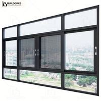 Fenêtre coulissante horizontale en aluminium à verre Low-E à économie d'énergie, isolation thermique, moustiquaire en acier inoxydable, insonorisée