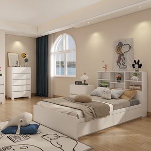 Set di Mobili Moderni <span class=keywords><strong>in</strong></span> <span class=keywords><strong>Legno</strong></span> per <span class=keywords><strong>Camerette</strong></span> da Bambina ad Altezza Regolabile per Appartamento Casa Hotel o Villa - Product Image 4