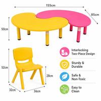Nouvelle annonce : Ensemble table et chaise d'étude en plastique pour maternelle, coloré, écologique, durable, design moderne, mobilier scolaire extérieur