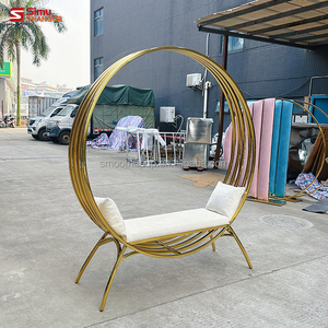 Muebles de Decoración para Bodas, Tubos Redondos Grandes Dorados de Acero Inoxidable, Sofá de Estilo Nuevo para Bodas - Product Image 1