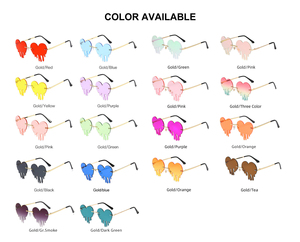 2021 tendance or métal cadre coeur goutte à goutte lunettes de soleil personnalité Unique lunettes de soleil sans monture pour les soirées dansantes - Product Image 6