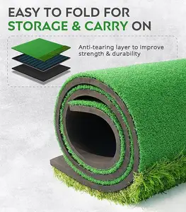 Tapete artificial para prática de golfe, tapete de gramado artificial com espessamento para ambientes externos e internos, com verde e balanço, faixa de quintal