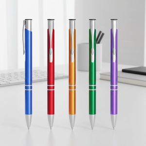 Stylos à bille en gros à prix réduit, personnalisables avec logo, en métal, pour hôtels, bureaux, publicité, cadeaux promotionnels - Product Image 2