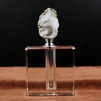 Nouvelle bouteille d'huile essentielle en cristal tendance, flacons de parfum uniques avec pierre d'agate naturelle, cadeaux