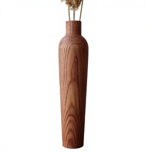 Vase à fleurs en bois massif fait main, design moderne et écologique, décoration d'intérieur, vente en gros - Product Image 6
