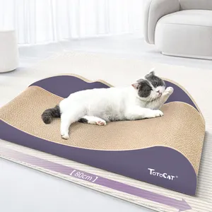 Deku ที่นอนแมวขนาดใหญ่เฟอร์นิเจอร์สุดยอดกระดาษแข็งเกาเลานจ์สำหรับแมวอ้วนที่ฝนเล็บแมวติดทนนาน