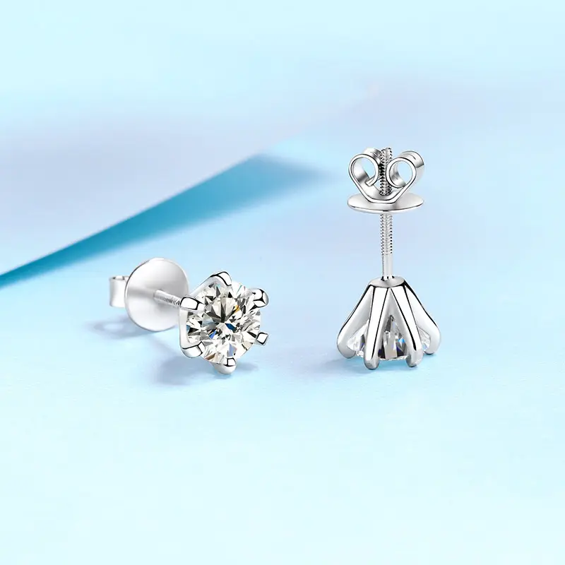 1CT Moissanite Diamante Mulheres Brincos Fine Jewelry Atacado 925 Sterling Silver Brincos Delicados GRA Certified