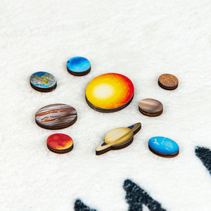 Planche cognitive du système solaire <span class=keywords><strong>Montessori</strong></span>, puzzle 3D, jouet éducatif en bois sensoriel pour enfants de 2 à 4 ans - Product Image 4