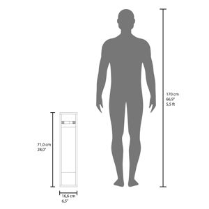 Estante DB de 28 pulgadas H, estante de esquina de baño negro con 2 estantes, acabado de superficie de aluminio para hoteles - Product Image 5