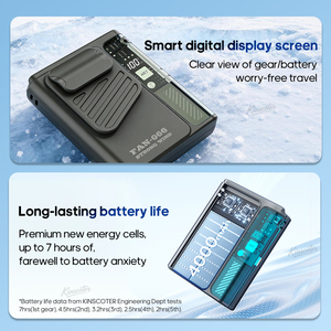 2026 hot sale 4000mah USB Rechargeable Waist Fan with Digital Display Neck Wearable Hands-Free Outdoor Sports Cooling Fan - Product Image 6