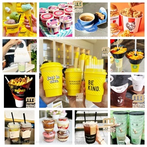 12oz 16oz 20oz 22oz 24oz 32oz en etiqueta moldeada Pp taza de bebida de jugo Iml taza de plástico desechable película de arcoíris taza para llevar - Product Image 5