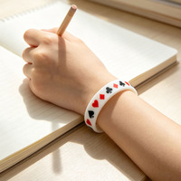 Bracelets personnalisés en silicone imperméables imprimés par sublimation, style poker, pour enfants et adultes, promotionnels