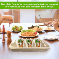 Boîte à tacos à emporter à 3 compartiments Porte-plateau Taco Conteneur d'aliments à emporter Couvercles
