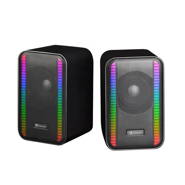 Active Gaming Computer Speakers PC Desktop Sound Stereo Wired Subwoofer Speaker Led Light With BT