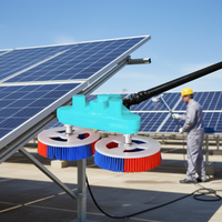Kit de brosse télescopique multifonction 7,5 m pour nettoyage de panneaux solaires, brosse de nettoyage de modules photovoltaïques, brosse de nettoyage double tête