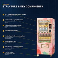 Distributeur automatique de boissons et de collations Yunyin T5 49 pouces avec écran tactile, refroidissement par compresseur, capacité personnalisable, garantie 1 an