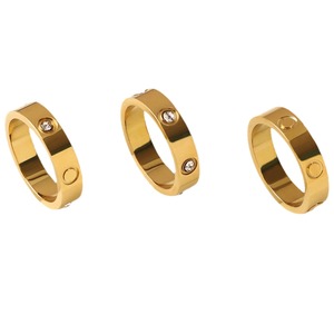 Bagues d'amour en acier titane pour couple, style tendance, en or, argent, rose or - accessoires de mode pour hommes et femmes - Product Image 5