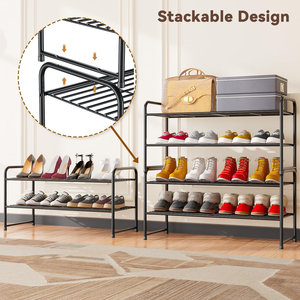 Premium Quality Modern Metal Portable <b>Shoe</b> Hanging <b>Rack</b> Display Shelf Detachable Heavy Duty <b>Shoe</b> <b>Rack</b> for Entrance/Living - Product Image 3