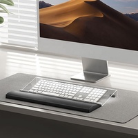 Tapis de souris de jeu en mousse à mémoire de forme souple noire à quatre côtés avec repose-poignet, tapis de bureau antidérapant pour usage au bureau et à domicile, en stock