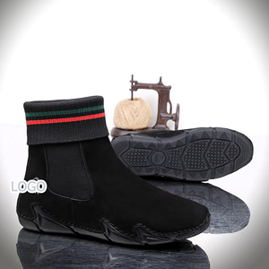 Scarpe <span class=keywords><strong>Invernali</strong></span> da <span class=keywords><strong>Donna</strong></span> Nere Stile Calzino, Foderate in Pile, Spesse, Basse, alla Moda, Stile Britannico, Antiscivolo, Durevoli, Calde, <span class=keywords><strong>Stivali</strong></span> da Neve - Product Image 4