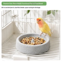 Gamelle ronde mate en pierre pour oiseaux, anti-renversement, pour le nettoyage du bec et l'affûtage des griffes – un gadget indispensable pour les perroquets