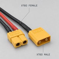 Câble adaptateur XT60 pour modèles réduits d'avions, câble de charge de batterie au lithium en nylon, connexion mâle/femelle 30A, rallonge d'alimentation en cuivre