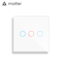 Interruptor de Luz Inteligente JRUMP Matter Homekit con Control Inteligente Compatible con Alexa y Google Homekit 10A Máx. Conexión actual por código QR