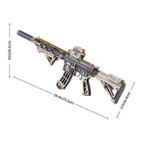 Robotime Rokr DIY Kerajinan Kayu LQB02 Model Kit Senapan Karabin M416 Mainan Puzzle Kayu 3D untuk Dewasa