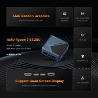 Mini PC Origimagic N8 AMD Ryzen 7 5825U, 32 Go de RAM DDR4, SSD NVMe M.2 1 To, prend en charge l'affichage quadruple 4K, WiFi 6E, LAN 2.5G pour la maison