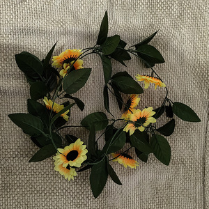 Artificial Sunflower Vine 2.3m Length Plastic Fake Flower <b>Decor</b> For Home <b>Wall</b> Air Conditioner Decoration Green <b>Leaves</b> - Product Image 3