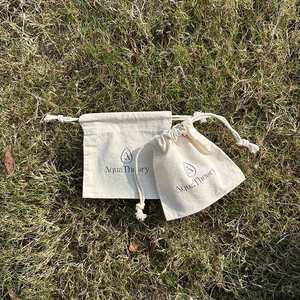Wholesale Custom Logo Small Cotton Gift Jewelry Pouch Biodegradable Cotton Drawstring <b>Dust</b> <b>Bag</b> - Product Image 3