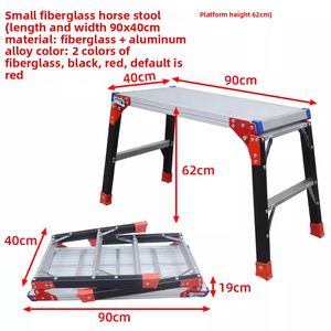 Plateforme pliable isolée <span class=keywords><strong>en</strong></span> <span class=keywords><strong>fibre</strong></span> <span class=keywords><strong>de</strong></span> <span class=keywords><strong>verre</strong></span> avec marchepied <span class=keywords><strong>en</strong></span> aluminium, capacité <span class=keywords><strong>de</strong></span> charge <span class=keywords><strong>de</strong></span> 150 kg pour électriciens et décoration hôtelière - Product Image 4