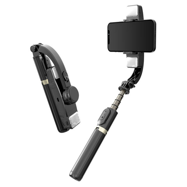 TOKQI-Q08d  Gimbal Stabilizer  Stabilisateur Téléphone  Axis Stabilizer Handheld Anti Shake Double Fill Light Vlog Shooting