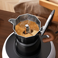 Ensemble cafetière électrique : Moka, moulin à café, plaque chauffante, distributeur, filtres, tasses – Kit cadeau pour la préparation d'espresso à domicile – Noir et blanc