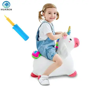 Factory Outdoor Sports Game Plush Covered Inflatable Jumping Bounce Horse Ride on Animal Hop Toy