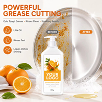 Liquide vaisselle parfumé aux agrumes, marque privée, écologique, détergent pour la cuisine, élimination des taches tenaces, nettoyant personnalisé OEM