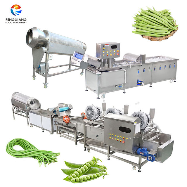 Industrial Fresh Green Beans End Trimming, Washing, Air Drying and Cutting Machine Kidney Beans Green Beans Production Line