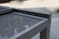 Plateau d'extension pour salle à manger, 60/90/180cm, en verre aluminium gris foncé, pour extérieur